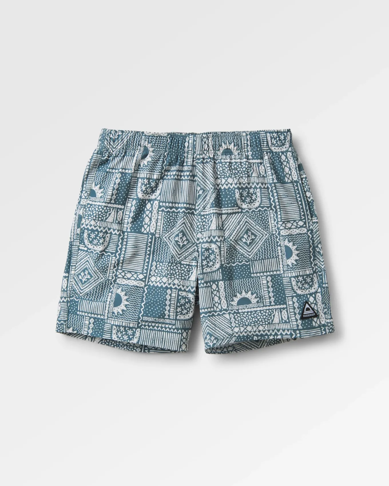 Porto recycelte Allzweck-Badehose - Vintage Patchwork Dunkler Wald
