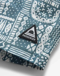 Porto recycelte Allzweck-Badehose - Vintage Patchwork Dunkler Wald