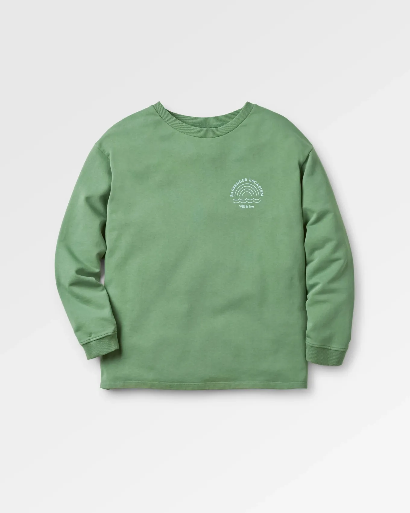 Rainbow Recyceltes Baumwolle Oversized Sweatshirt - Dunkles Efeu
