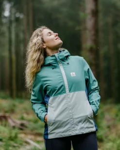 Rainstorm recycelte wasserdichte Jacke - Tiefsee/Brandungsspray