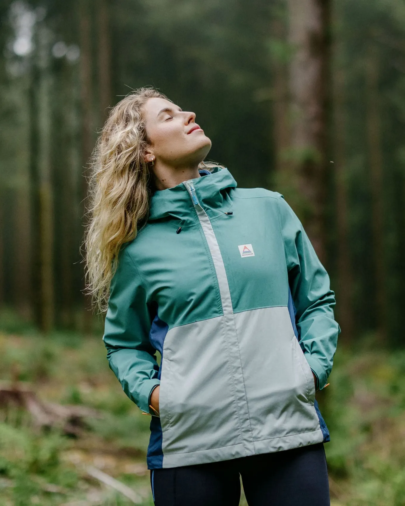 Rainstorm recycelte wasserdichte Jacke - Tiefsee/Brandungsspray