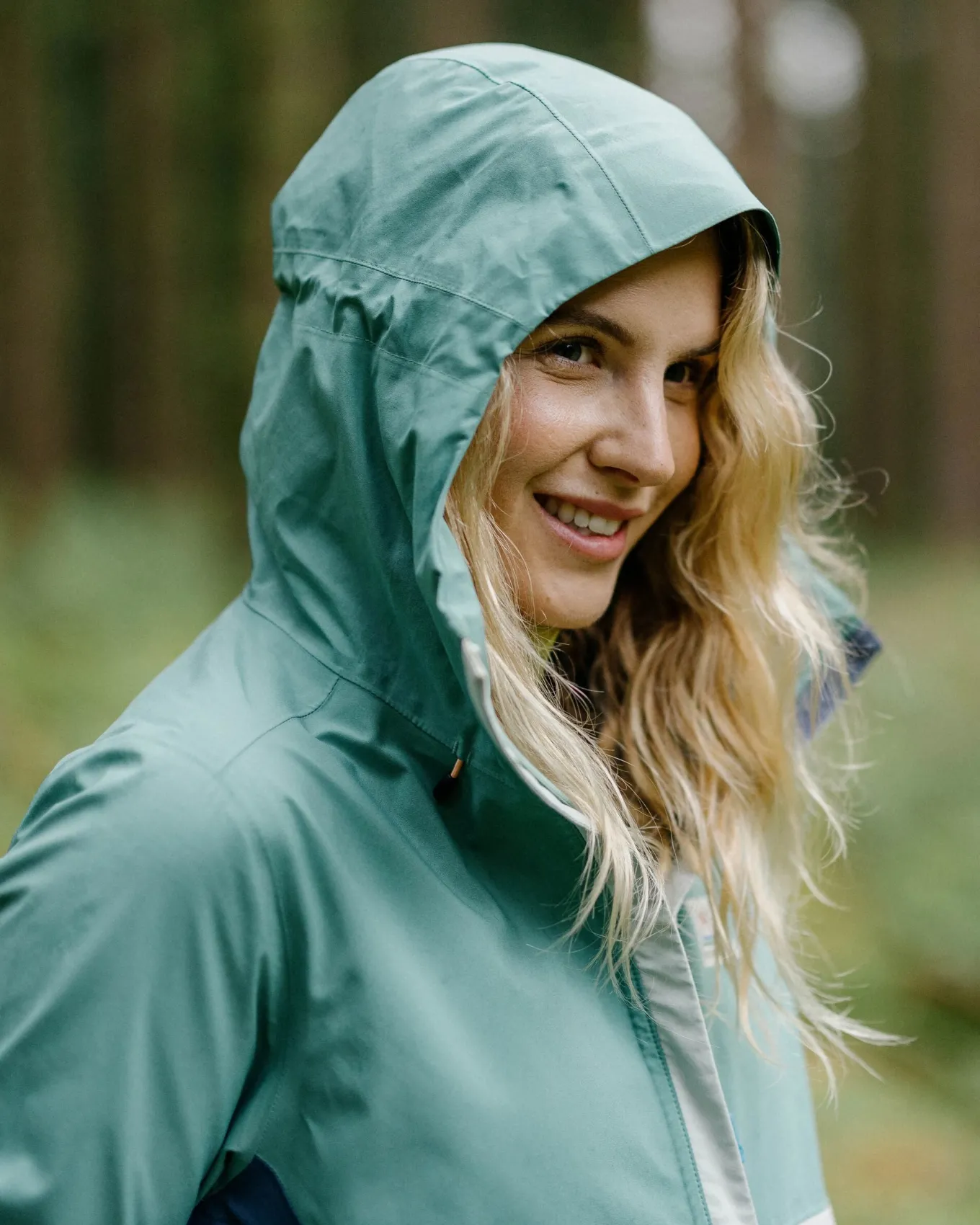 Rainstorm recycelte wasserdichte Jacke - Tiefsee/Brandungsspray