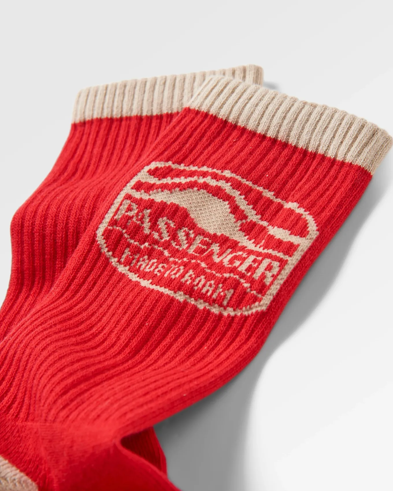 Rambler Natürliche Mittelschwere Crew-Socken - Roter Ocker