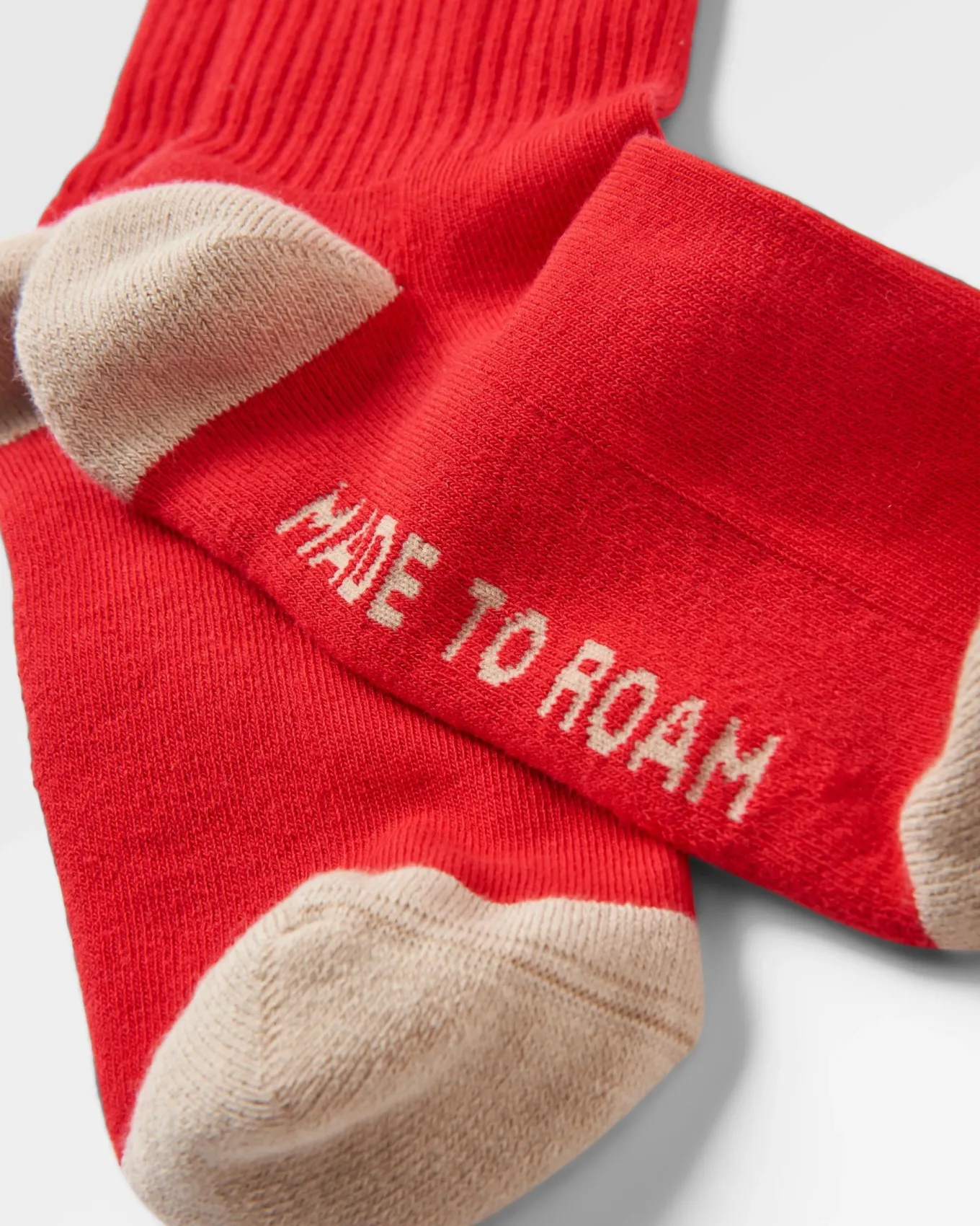 Rambler Natürliche Mittelschwere Crew-Socken - Roter Ocker