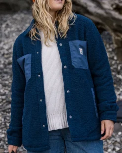 Rappel Recyceltes Sherpa Oversized Hemd - Dunkler Denim
