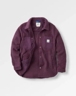 Rappel Recyceltes Sherpa Oversized Hemd - Tief Pflaume