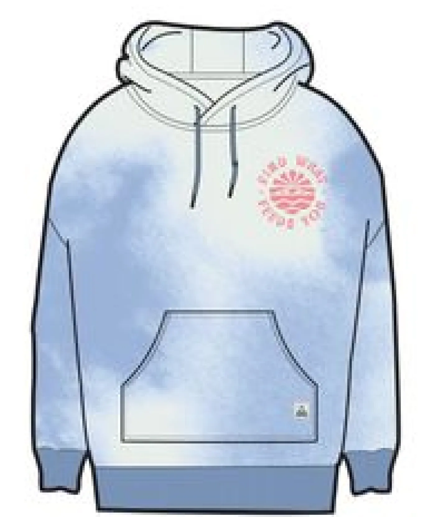 Rediscover bedruckter Kapuzenpullover - Batik-Kornblume