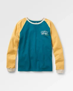 Riser Recyceltes Baumwoll Langarm-T-Shirt - Blaue Koralle