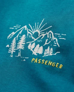 Riser Recyceltes Baumwoll Langarm-T-Shirt - Blaue Koralle