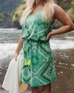 Rivergate recyceltes Baumwollkleid - Sonnige Grüne Fichte