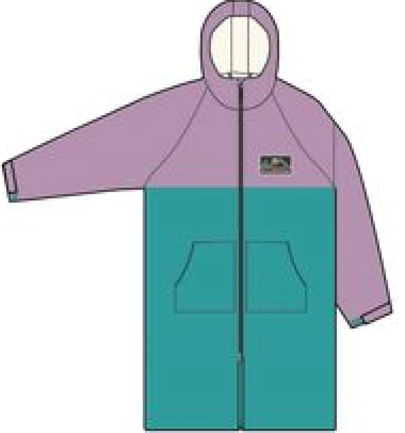 Roaming recycelter Sherpa-Surfponcho - Viridiangrün/Orchidee