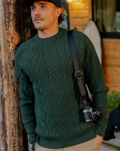 Sandbar Kabelstrickpullover - Tannengrün
