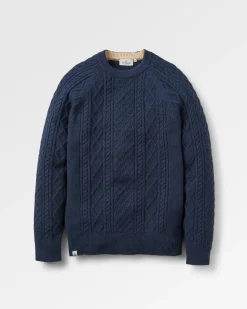 Sandbar Kabelstrickpullover - Tiefes Marineblau
