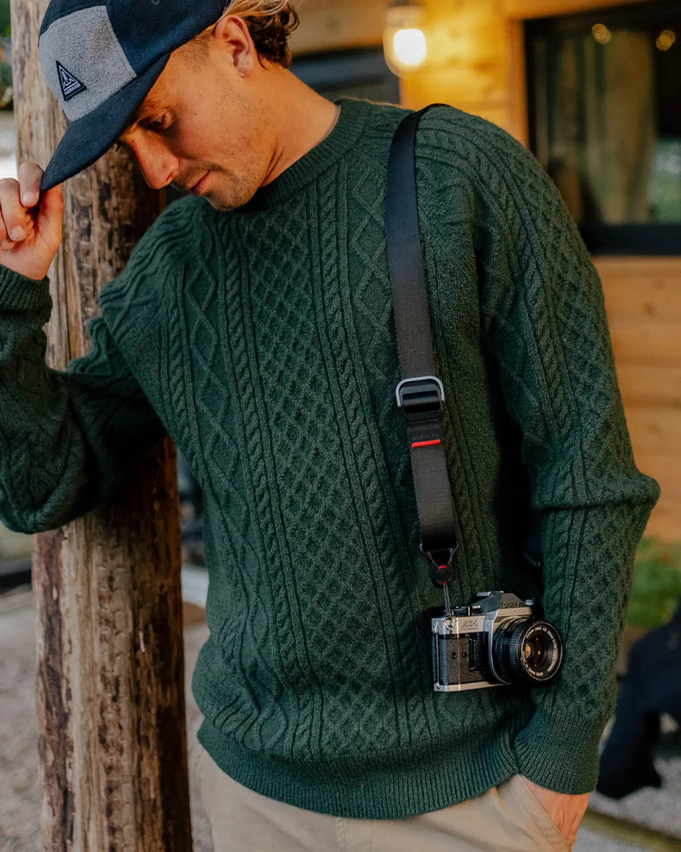 Sandbar Kabelstrickpullover - Tannengrün