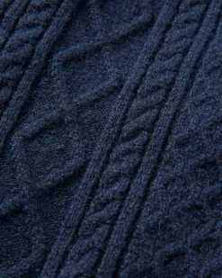 Sandbar Kabelstrickpullover - Tiefes Marineblau