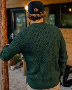 Sandbar Kabelstrickpullover - Tannengrün