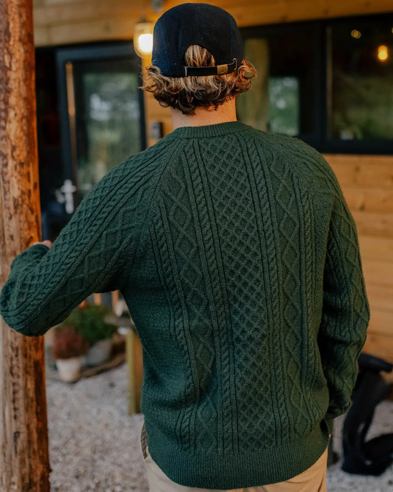 Sandbar Kabelstrickpullover - Tannengrün