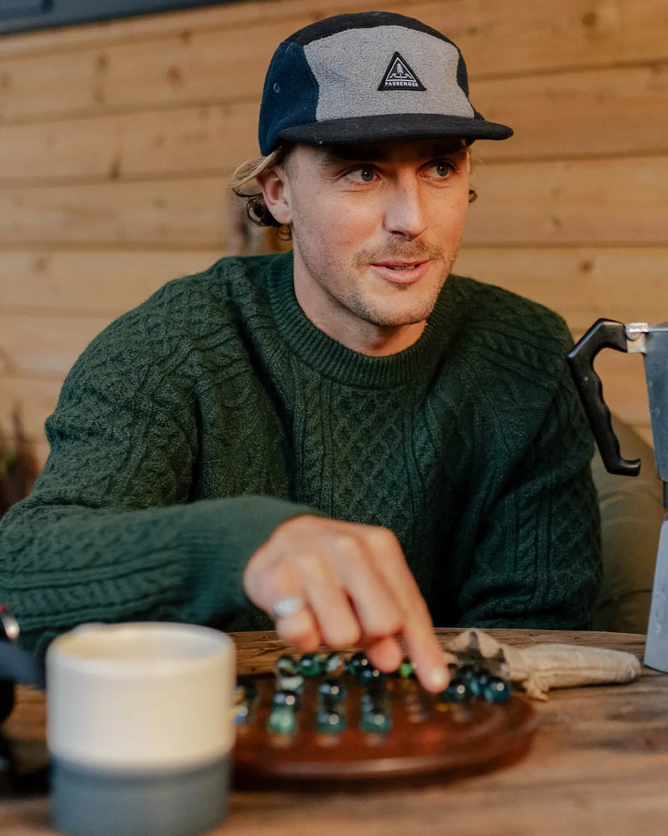 Sandbar Kabelstrickpullover - Tannengrün