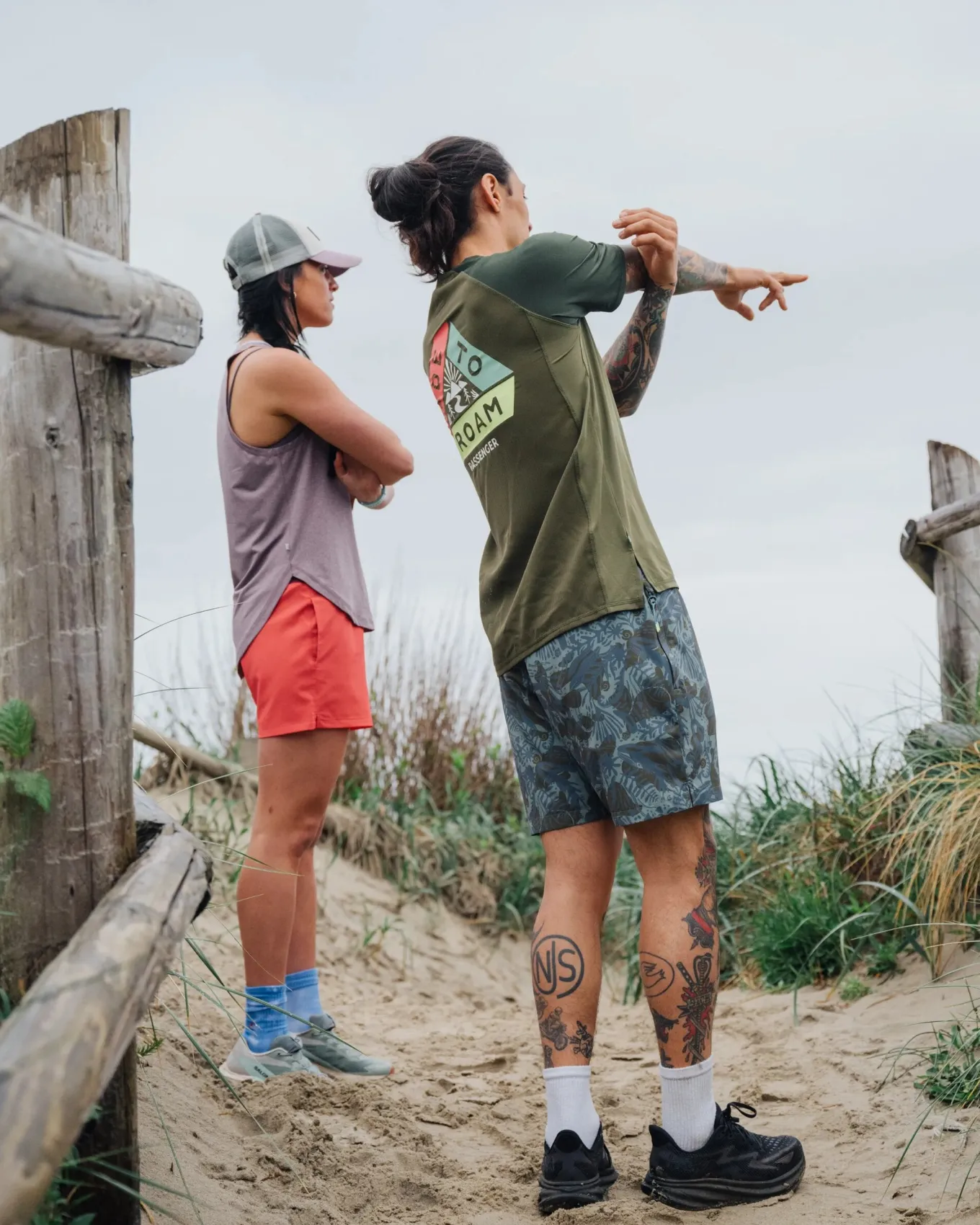 Sandune Wandershorts - Abstrakte Seealge Pistazie