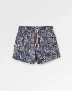 Santosa Gewebte Shorts - Vintage Patchwork Marineblau
