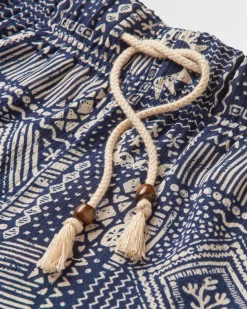 Santosa Gewebte Shorts - Vintage Patchwork Marineblau