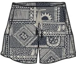 Santosa Gewebte Shorts - Vintage Patchwork Marineblau