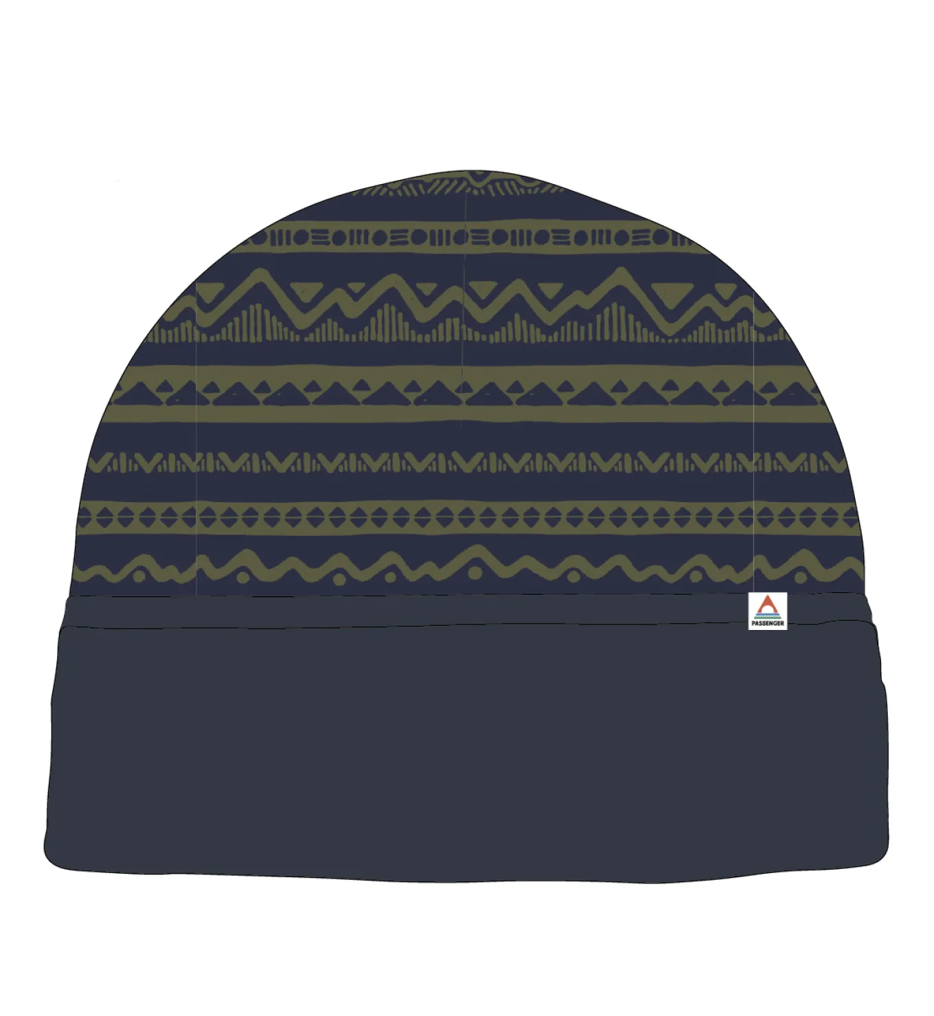 Set Off Recycelte Polarfleece Mütze - Berg Geo Khaki/Reiches Marineblau