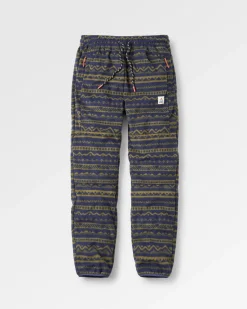 Set off recycelter Polar-Fleece-Jogger - Berg Geo Khaki/Reiches Marineblau