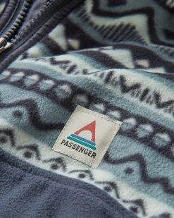 Set Off Recycled Polar 1/4 Zip Fleece - Mountain Geo Stormy Sea