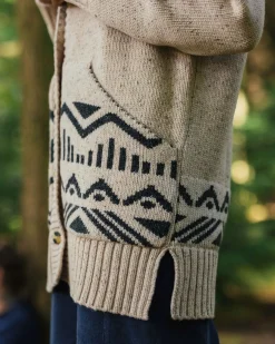 Snoozle Recycelter gestrickter Kapuzencardigan - Hafermehl