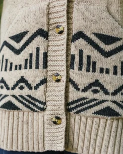Snoozle Recycelter gestrickter Kapuzencardigan - Hafermehl