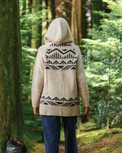 Snoozle Recycelter gestrickter Kapuzencardigan - Hafermehl