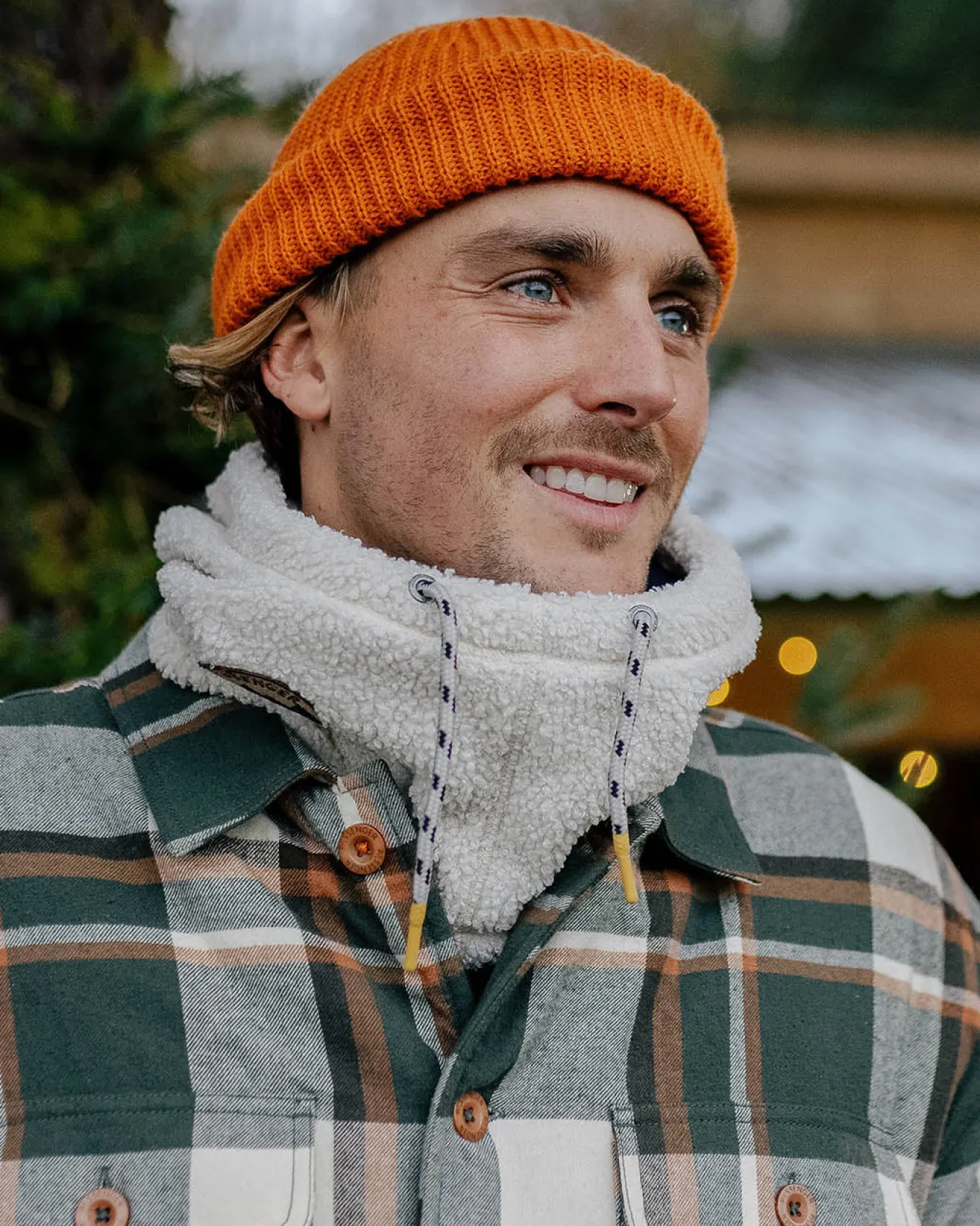Snowdrift recyceltes Polarfleece Kapuzenpullover - Birke
