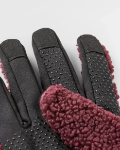 Snowfall 2.0 recycelte Sherpa-Handschuhe - Weinrot