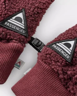 Snowfall 2.0 recycelte Sherpa-Handschuhe - Weinrot
