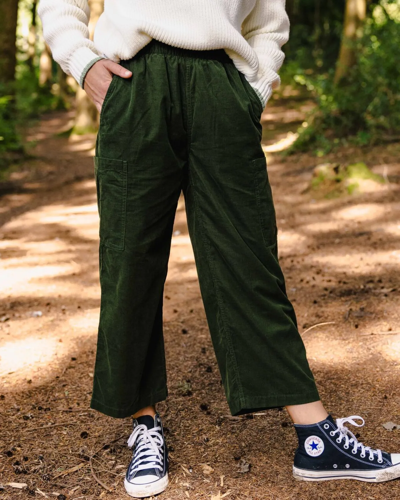 Soemday 2.0 Bio-Cord-Crop Top - Tannengrün