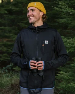 Solitude Recycelter Polartec® Fleece Kapuzenpullover - Schwarz