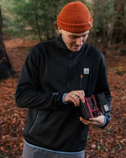 Solitude Recycelter Polartec® Fleece Pullover - Schwarz