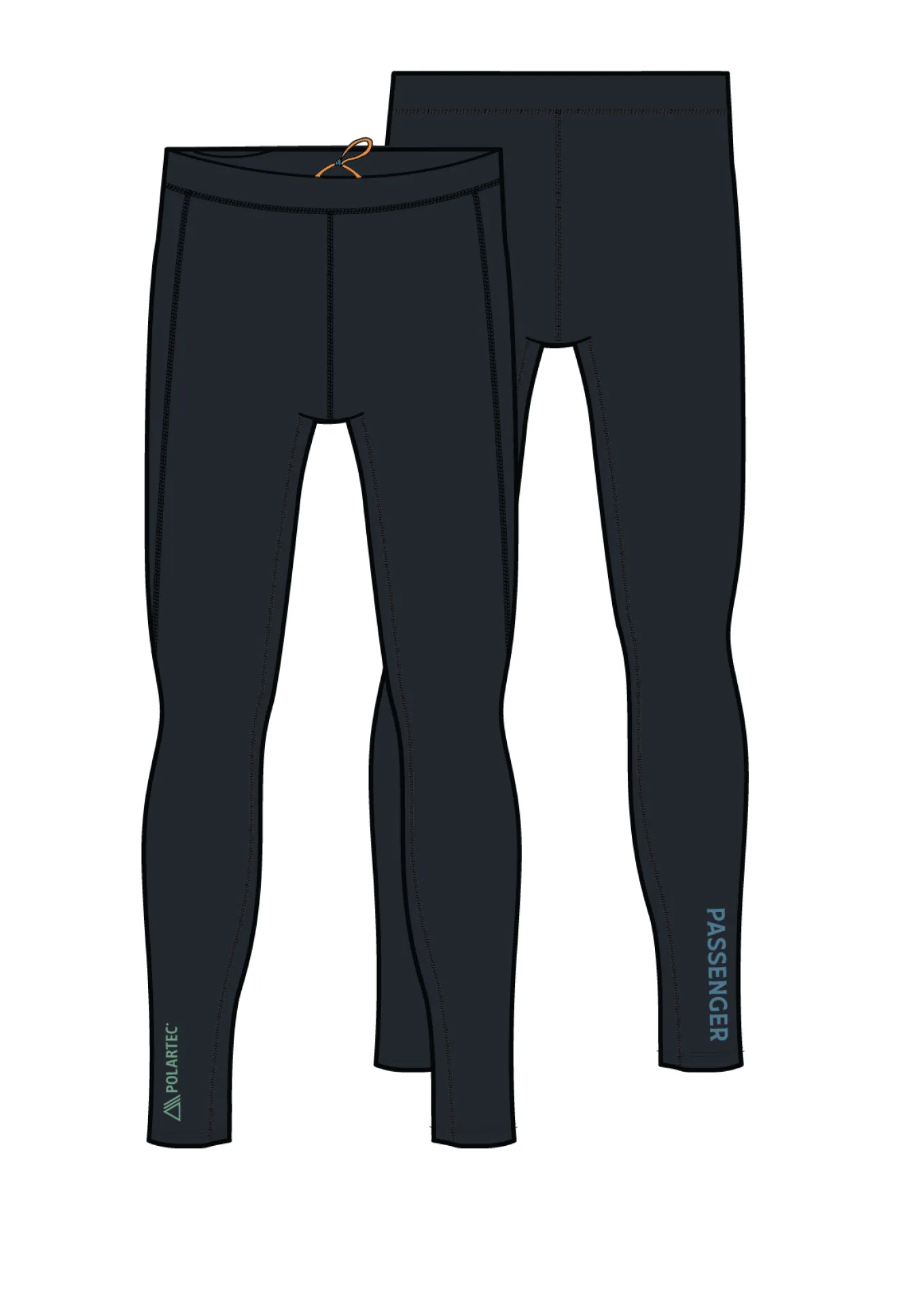 Solitude Recyceltes Polartec® Thermal Leggings - Schwarz