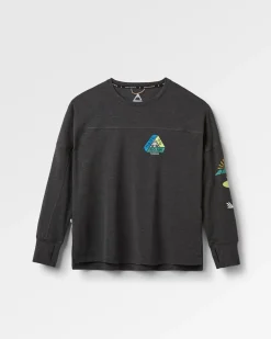 Sorrento recyceltes aktives Langarm-T-Shirt - Schwarz
