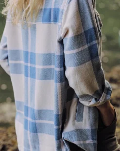 Stella Bio-Baumwoll-Langarmshirt - Provinz Blau Karo