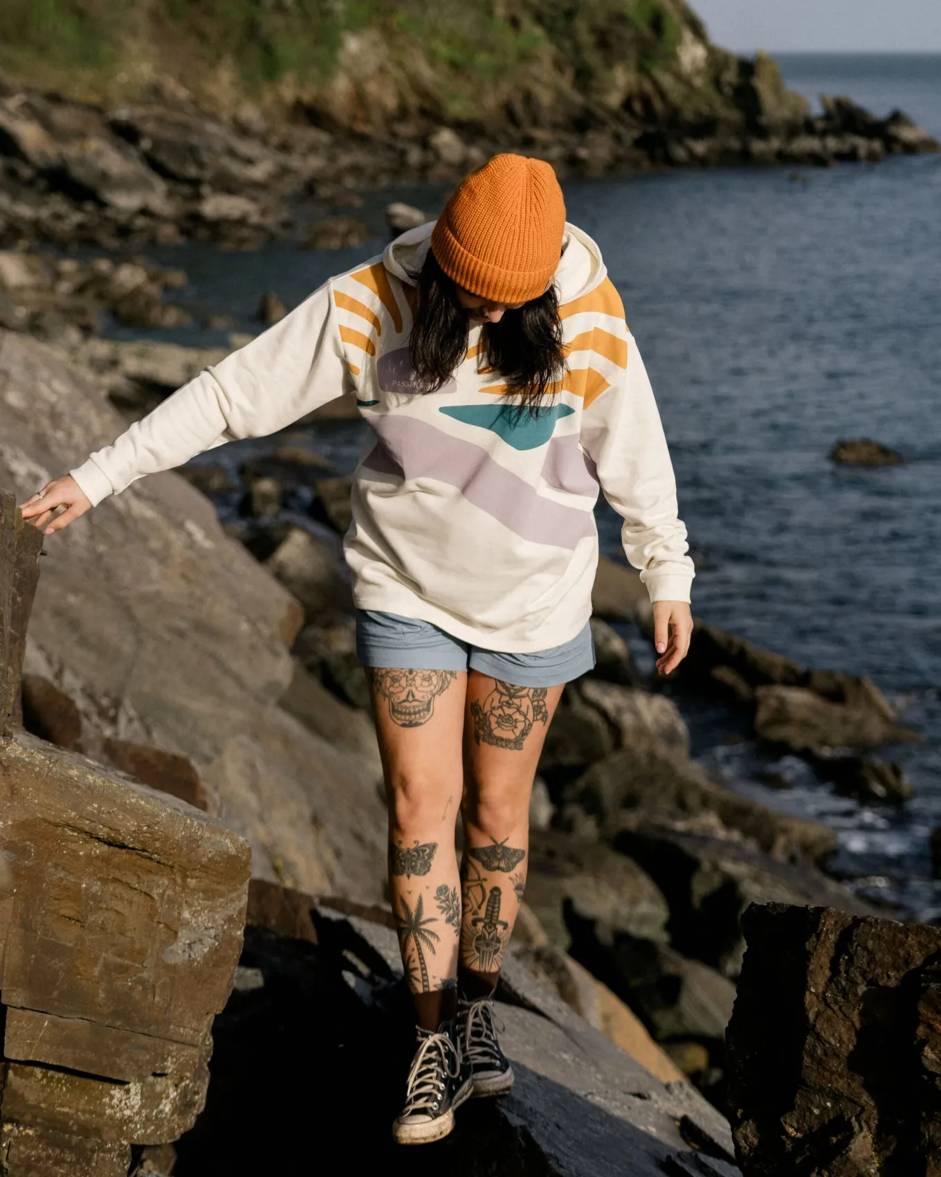 Sunsets Bio-Baumwoll-Hoodie - Marshmallow