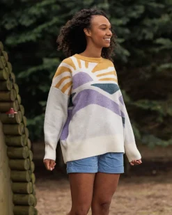 Sunsets Recycelter Oversized Strickpullover - Marshmallow