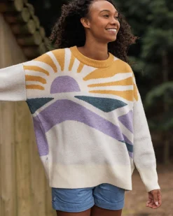 Sunsets Recycelter Oversized Strickpullover - Marshmallow