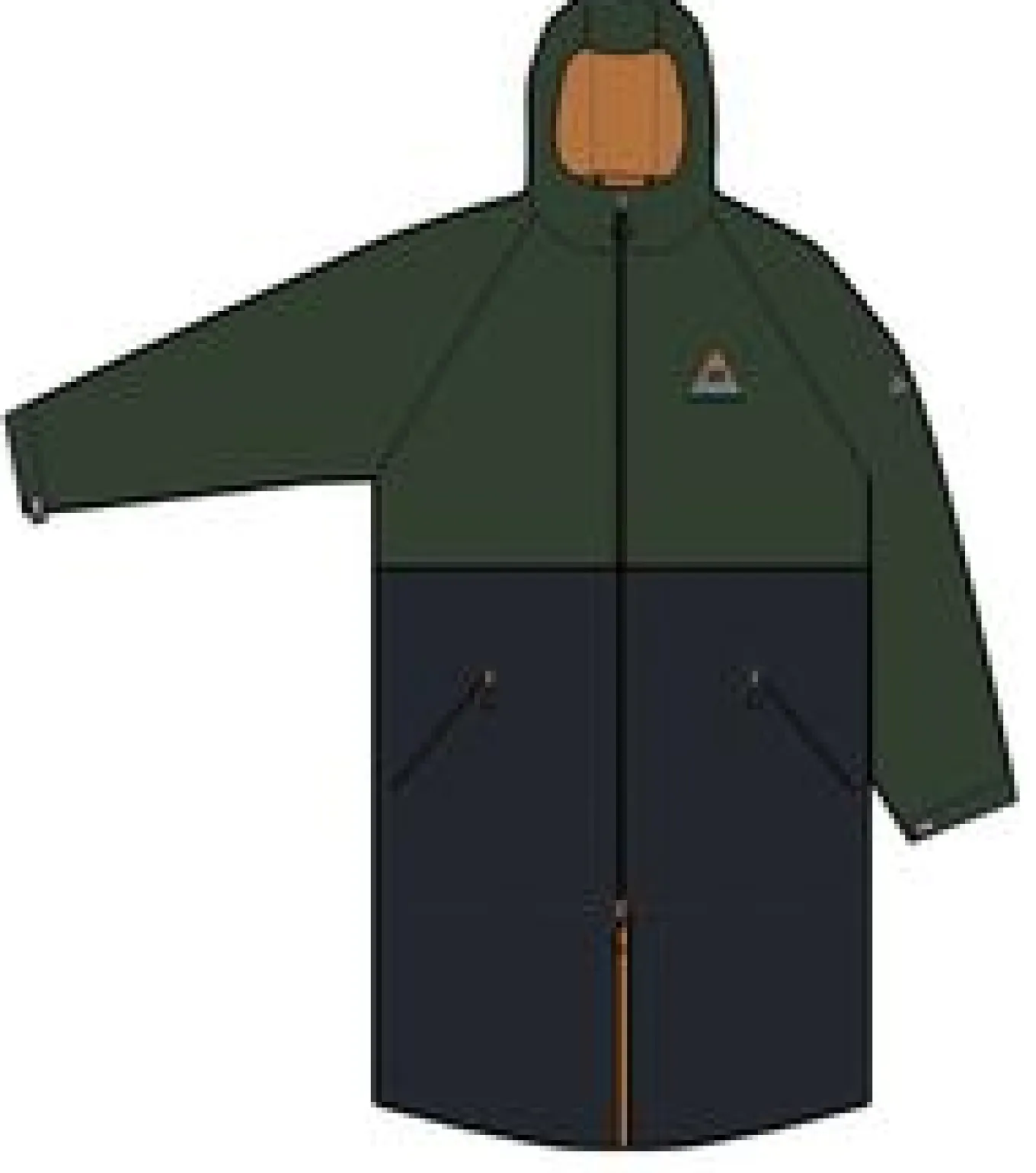 Tempest Recycelter Wasserdichter Surf-Poncho - Tannengrün/ Schwarz