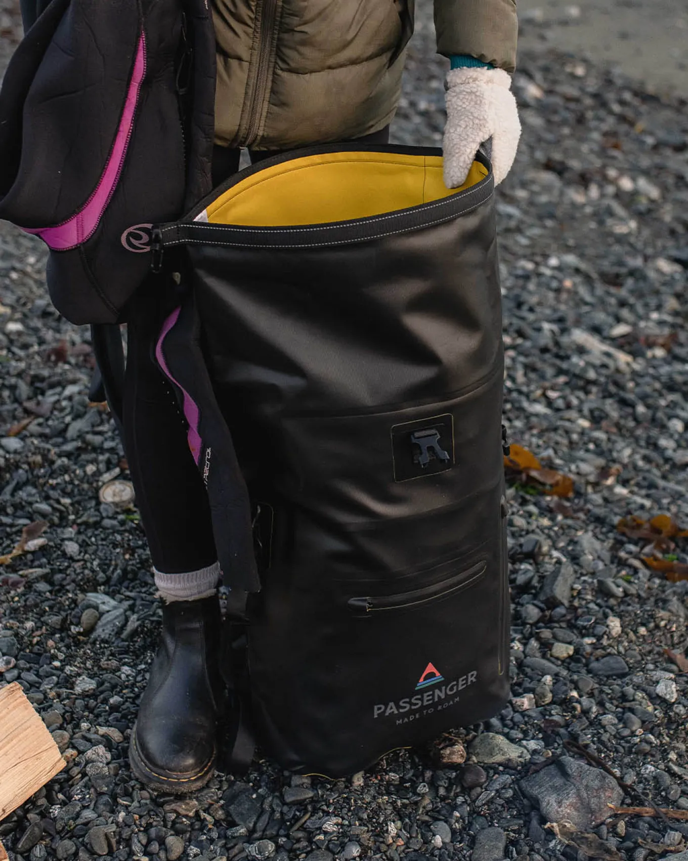 Tide Rucksack aus recyceltem Trockensack 25L - Schwarz
