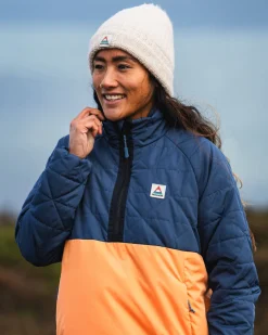 Trace Recycelte Thermore® Isolierte Jacke - Dunkelblau/Aprikose