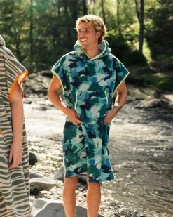 Tulum Recycelter Handtuch-Poncho - Alpine Camo Khaki