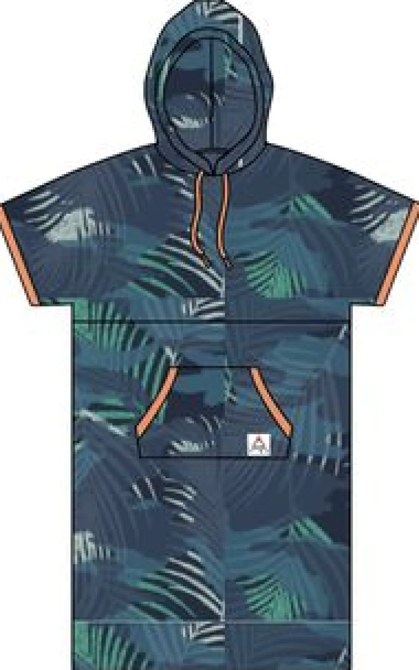 Tulum Recycelter Surf-Poncho - Palm Camo Moonlight