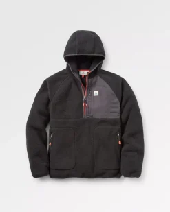 Ventura 1/2 Reißverschluss Recyceltes Sherpa-Fleece - Schwarz